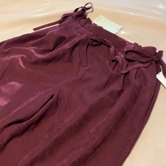 JOIE Telia Deep Wine Paperbag Tie Waist Pants - Picture 10 of 12
